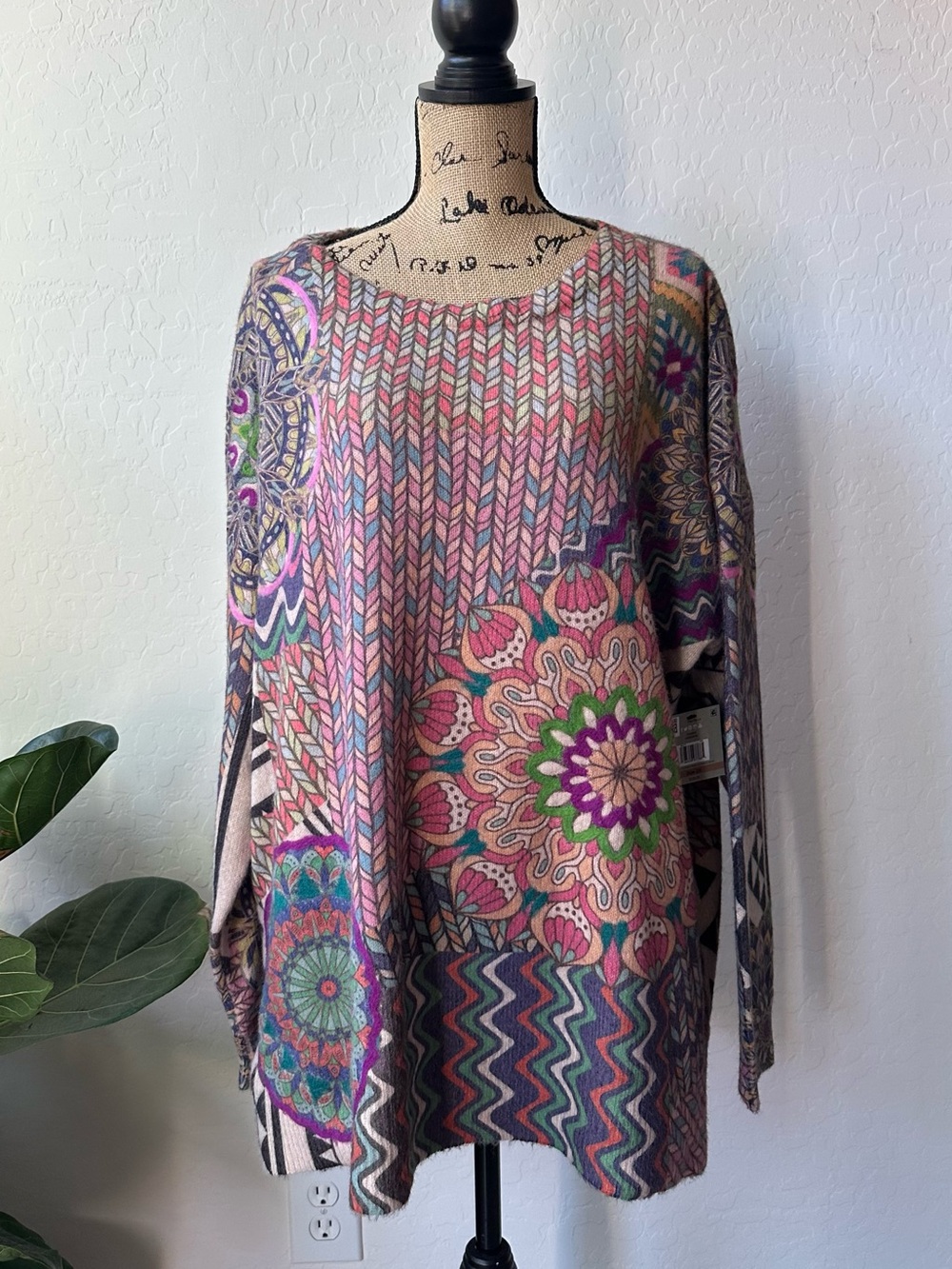 John Mark Multicolor Medallion Pullover Sweater